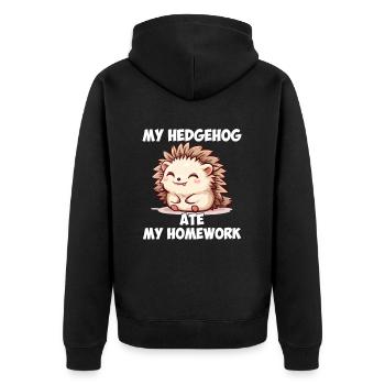 Hedgehugs Cute Hedgehog - Unisex Premium Bio Zip Hoodie - Schwarz - Hinten - Nico (187cm)