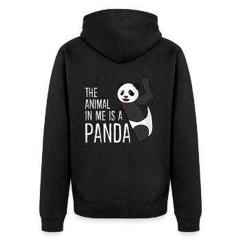 Panda Bear Pandas Giant Panda - Unisex Premium Bio Zip Hoodie - Schwarz - Hinten - Nico (187cm)