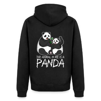 Pandas Giant Panda Panda Bear - Unisex Premium Bio Zip Hoodie - Schwarz - Hinten - Nico (187cm)