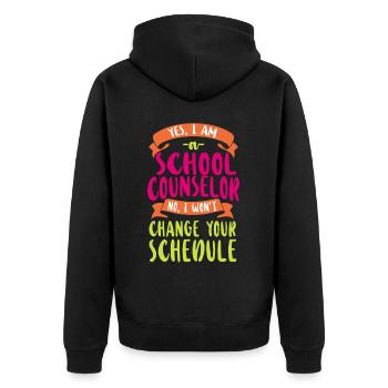Conseiller scolaire Oui Je suis une école - Veste à capuche bio Premium Unisexe - noir - Dos - Nico (187cm)