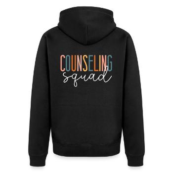 Équipe de conseil des conseillers scolaires - Veste à capuche bio Premium Unisexe - noir - Dos - Nico (187cm)