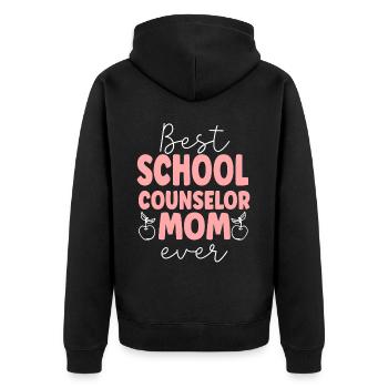 Conseillère scolaire Maman Meilleure école - Veste à capuche bio Premium Unisexe - noir - Dos - Nico (187cm)