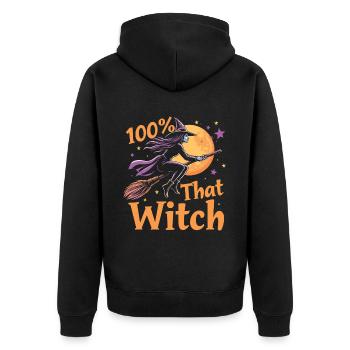 Costume de sorcière d’Halloween Balai de sorcière - Veste à capuche bio Premium Unisexe - noir - Dos - Nico (187cm)