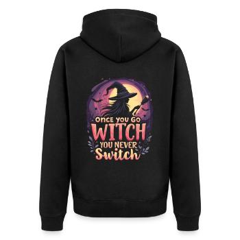Costume de sorcière d’Halloween Balai de sorcière - Veste à capuche bio Premium Unisexe - noir - Dos - Nico (187cm)