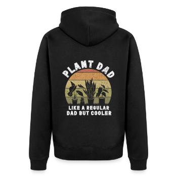 Plant Father Garden Plants Lover Gardener - Unisex Premium Organic Zip Hoodie - black - Back - Nico (187cm)