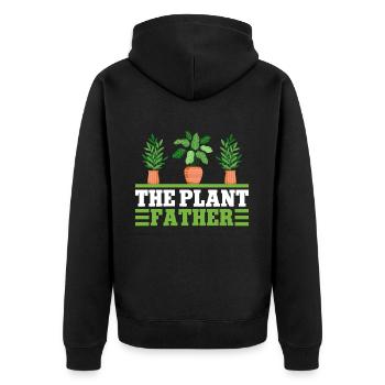 Plant Father Garden Plants Lover Gardener - Unisex Premium Organic Zip Hoodie - black - Back - Nico (187cm)