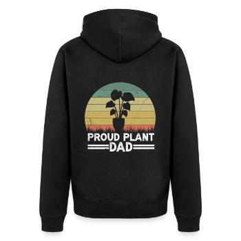 Plant Father Garden Plants Lover Gardener - Unisex Premium Organic Zip Hoodie - black - Back - Nico (187cm)