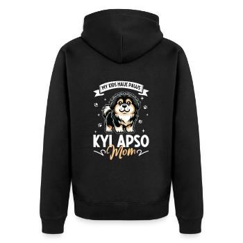 Maman tibétaine Kyi Apso - Veste à capuche bio Premium Unisexe - noir - Dos - Nico (187cm)