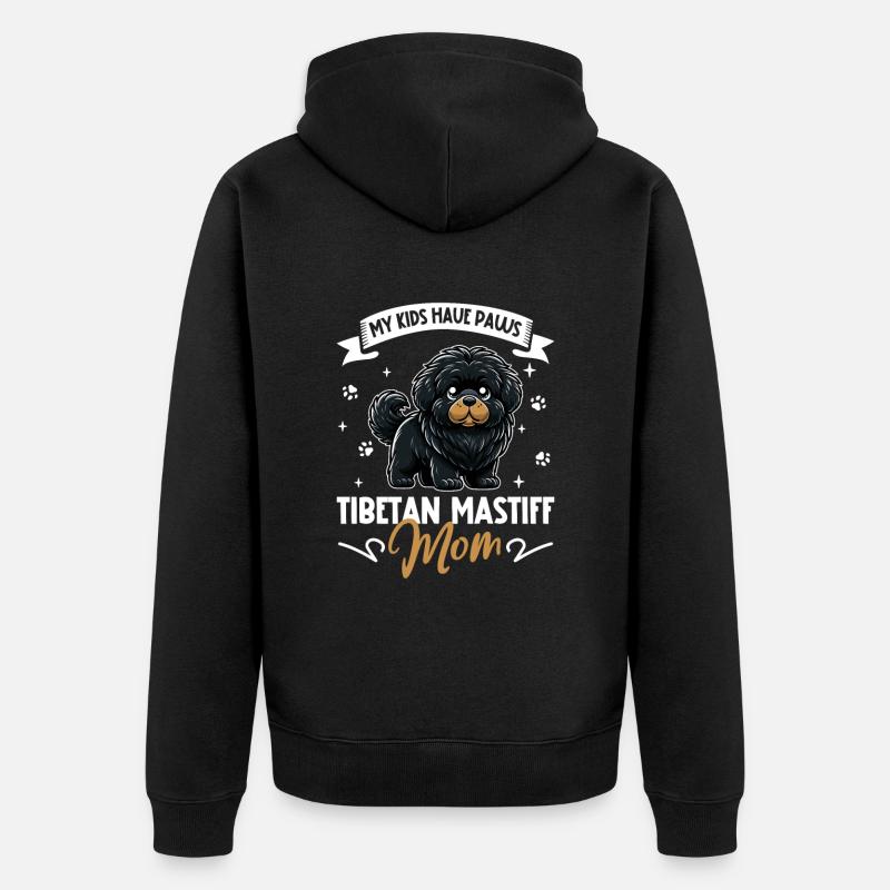 Maman Dogue du Tibet - Veste à capuche bio Premium Unisexe - noir