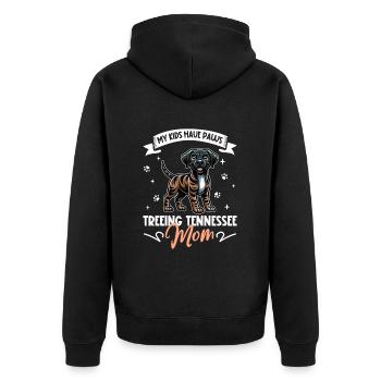 Treeing Tennessee Brindle Mama - Unisex Premium Bio Zip Hoodie - Schwarz - Hinten - Nico (187cm)