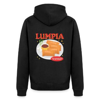 Lumpia Spring Roll Loempia Gift - Unisex Premium Organic Zip Hoodie - black - Back - Nico (187cm)