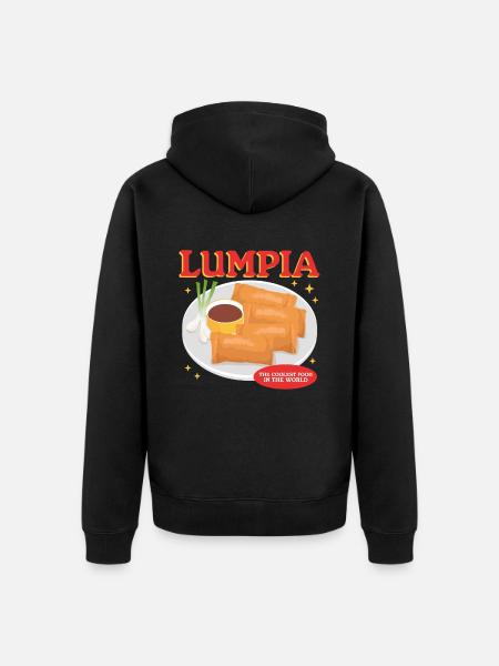 Lumpia Spring Roll Loempia Gift - Unisex Premium Organic Zip Hoodie - black