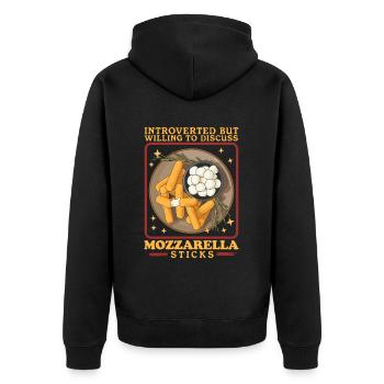 Bâtonnets de mozzarella Cadeau d’amateur de fromage - Veste à capuche bio Premium Unisexe - noir - Dos - Nico (187cm)