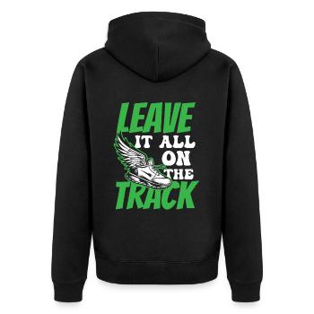 Leichtathletik Leichtathletikspiele - Unisex Premium Bio Zip Hoodie - Schwarz - Hinten - Nico (187cm)