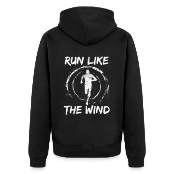 Leichtathletik Leichtathletikspiele - Unisex Premium Bio Zip Hoodie - Schwarz - Hinten - Nico (187cm)