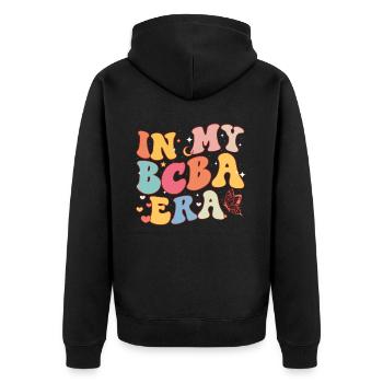 Autismus Awareness Day Autist Geschenk - Unisex Premium Bio Zip Hoodie - Schwarz - Hinten - Nico (187cm)
