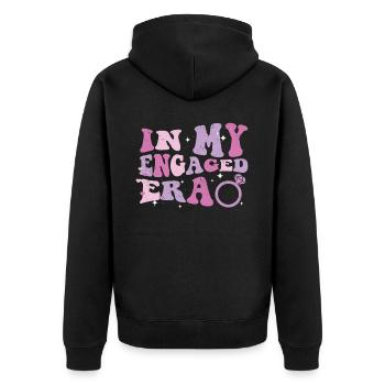 Spinster - Unisex Premium Organic Zip Hoodie - black - Back - Nico (187cm)