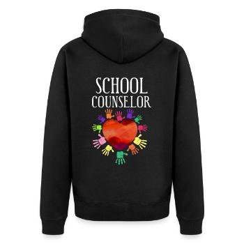 Conseiller scolaire Cœur - Veste à capuche bio Premium Unisexe - noir - Dos - Nico (187cm)