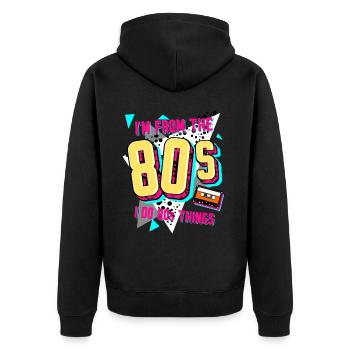 Années 80 Rétro Disco 1980 - Veste à capuche bio Premium Unisexe - noir - Dos - Nico (187cm)
