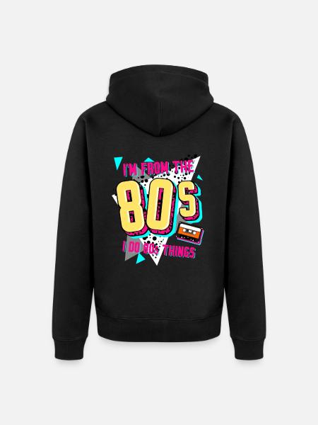 80s Retro Disco 1980 - Unisex Premium Organic Zip Hoodie - black