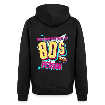 1980 Années 80 Rétro Disco - Veste à capuche bio Premium Unisexe - noir - Dos - Nico (187cm)