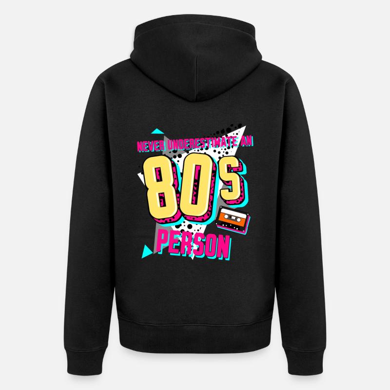 1980 Années 80 Rétro Disco - Veste à capuche bio Premium Unisexe - noir