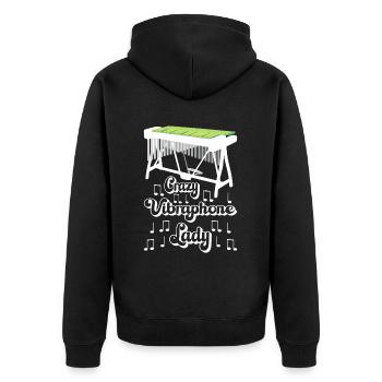 Vibraphon Vibraphonist - Unisex Premium Bio Zip Hoodie - Schwarz - Hinten - Nico (187cm)