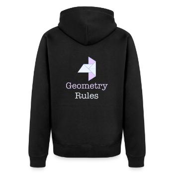 Geometry Rules Funny Teacher - Unisex Premium Organic Zip Hoodie - black - Back - Nico (187cm)