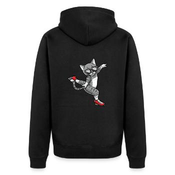 Figure Skating - Cat Figure Skating - Unisex Premium Organic Zip Hoodie - black - Back - Nico (187cm)