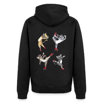 Figure Skating - Cat Figure Skating - Unisex Premium Organic Zip Hoodie - black - Back - Nico (187cm)