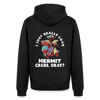 Ich Liebe Einsiedlerkrebse Einfach Wirklich - Unisex Premium Bio Zip Hoodie - Schwarz - Hinten - Nico (187cm)