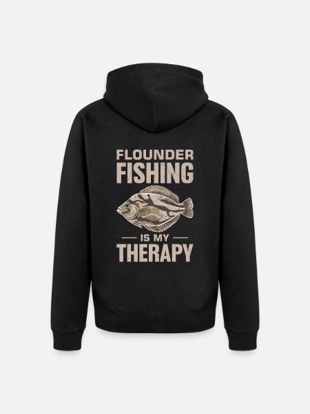 Flounder Fisherman Saying - Unisex Premium Organic Zip Hoodie - black