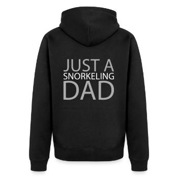 Schnorcheln : juste un papa plongeur en apnée - Veste à capuche bio Premium Unisexe - noir - Dos - Nico (187cm)