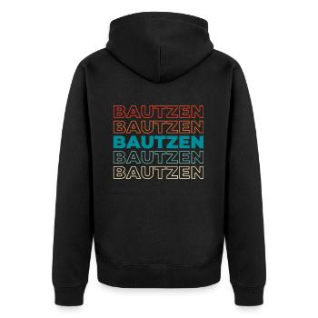 Deutsche Stadt Bautzen Sachsen - Unisex Premium Bio Zip Hoodie - Schwarz - Hinten - Nico (187cm)