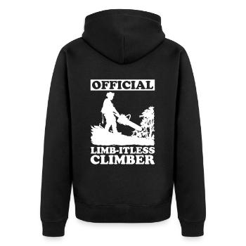Arborist Arborist Tree Climber Tree Climbing - Unisex Premium Organic Zip Hoodie - black - Back - Nico (187cm)