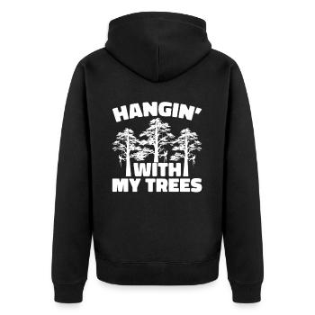 Arborist Arborist Tree Climber Tree Climbing - Unisex Premium Organic Zip Hoodie - black - Back - Nico (187cm)
