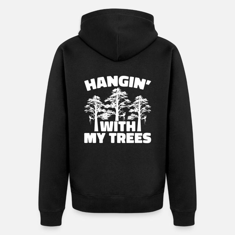 Arborist Baumpfleger Baumkletterer Baumklettern - Unisex Premium Bio Zip Hoodie - Schwarz