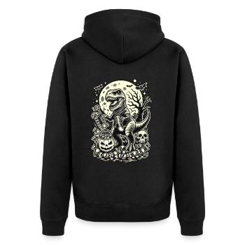 Drôle T-Rex Zombie Aime Bonbons Halloween - Veste à capuche bio Premium Unisexe - noir - Dos - Nico (187cm)