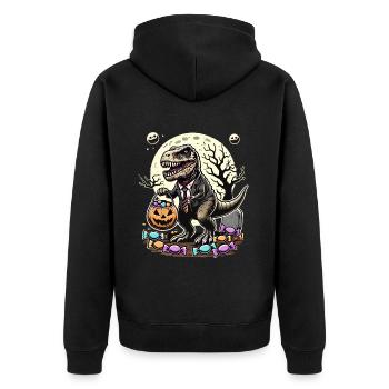 Drôle TRex Zombie Love Candy - Veste à capuche bio Premium Unisexe - noir - Dos - Nico (187cm)