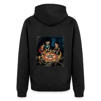 Retro Vintage Design Halloween Lover Outfit - Unisex Premium Organic Zip Hoodie - black - Back - Nico (187cm)