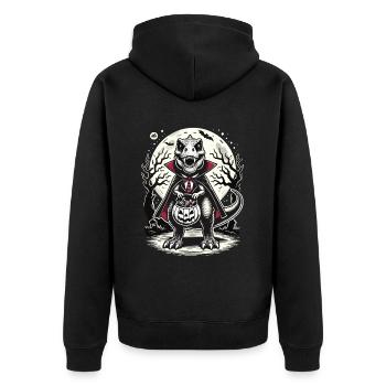 Le vampire T-Rex drôle aime les sucreries - Veste à capuche bio Premium Unisexe - noir - Dos - Nico (187cm)