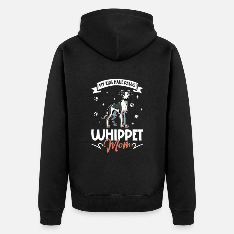 Whippet Mama - Unisex Premium Bio Zip Hoodie - Schwarz