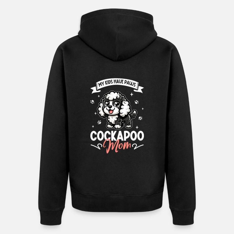 Maman Cockapoo - Veste à capuche bio Premium Unisexe - noir