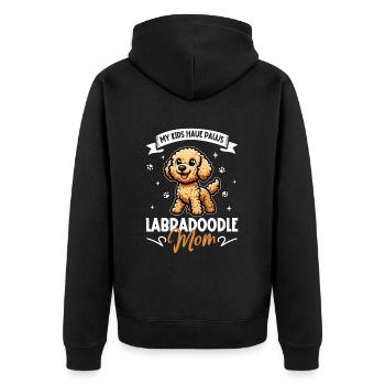 Labradoodle Mama - Unisex Premium Bio Zip Hoodie - Schwarz - Hinten - Nico (187cm)