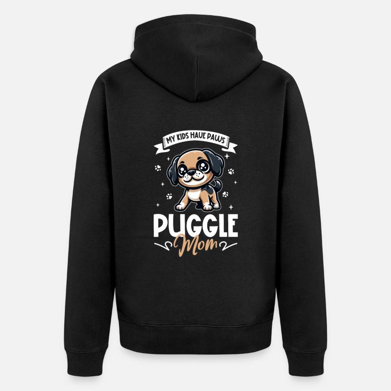 Maman Puggle - Veste à capuche bio Premium Unisexe - noir