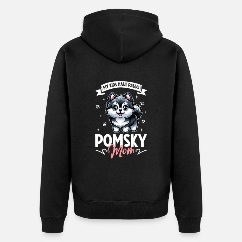 Pomsky Mama - Unisex Premium Bio Zip Hoodie - Schwarz