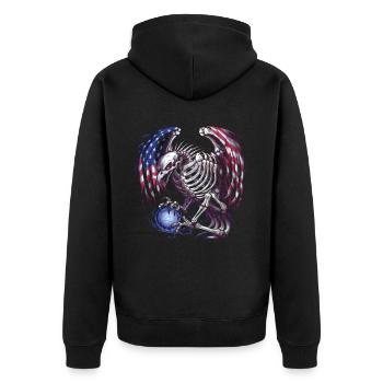 Halloween Squelette Effrayant Effrayant Horreur Fête - Veste à capuche bio Premium Unisexe - noir - Dos - Nico (187cm)