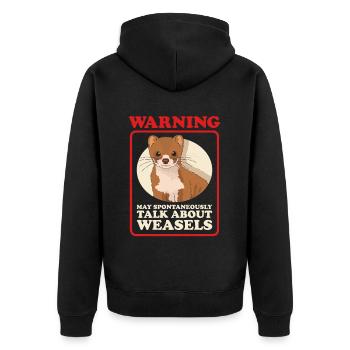 Weasel Dwarf Weasel Small Weasel Gift - Unisex Premium Organic Zip Hoodie - black - Back - Nico (187cm)