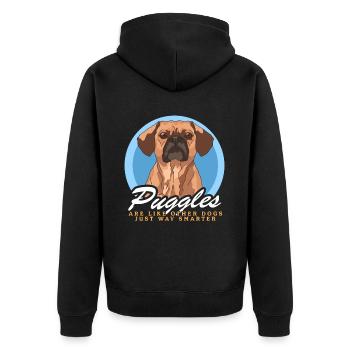 Puggle Dog Owner Dog Owner Gift - Unisex Premium Organic Zip Hoodie - black - Back - Nico (187cm)