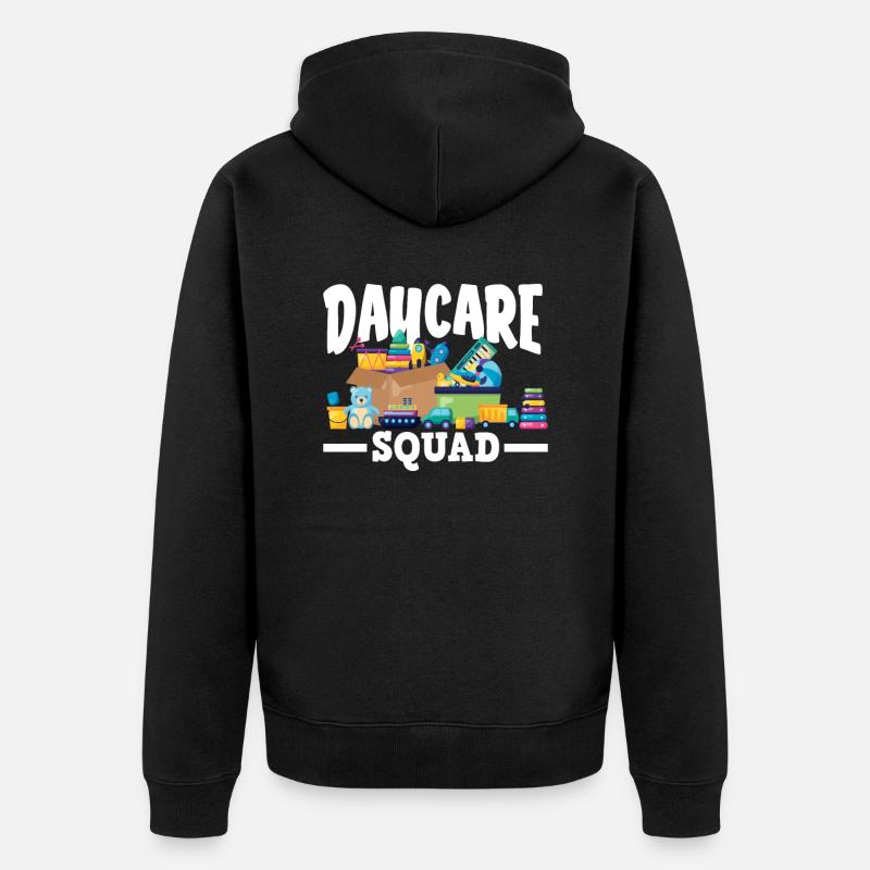 Kindergarten Squad Spielzeugbox - Unisex Premium Bio Zip Hoodie - Schwarz